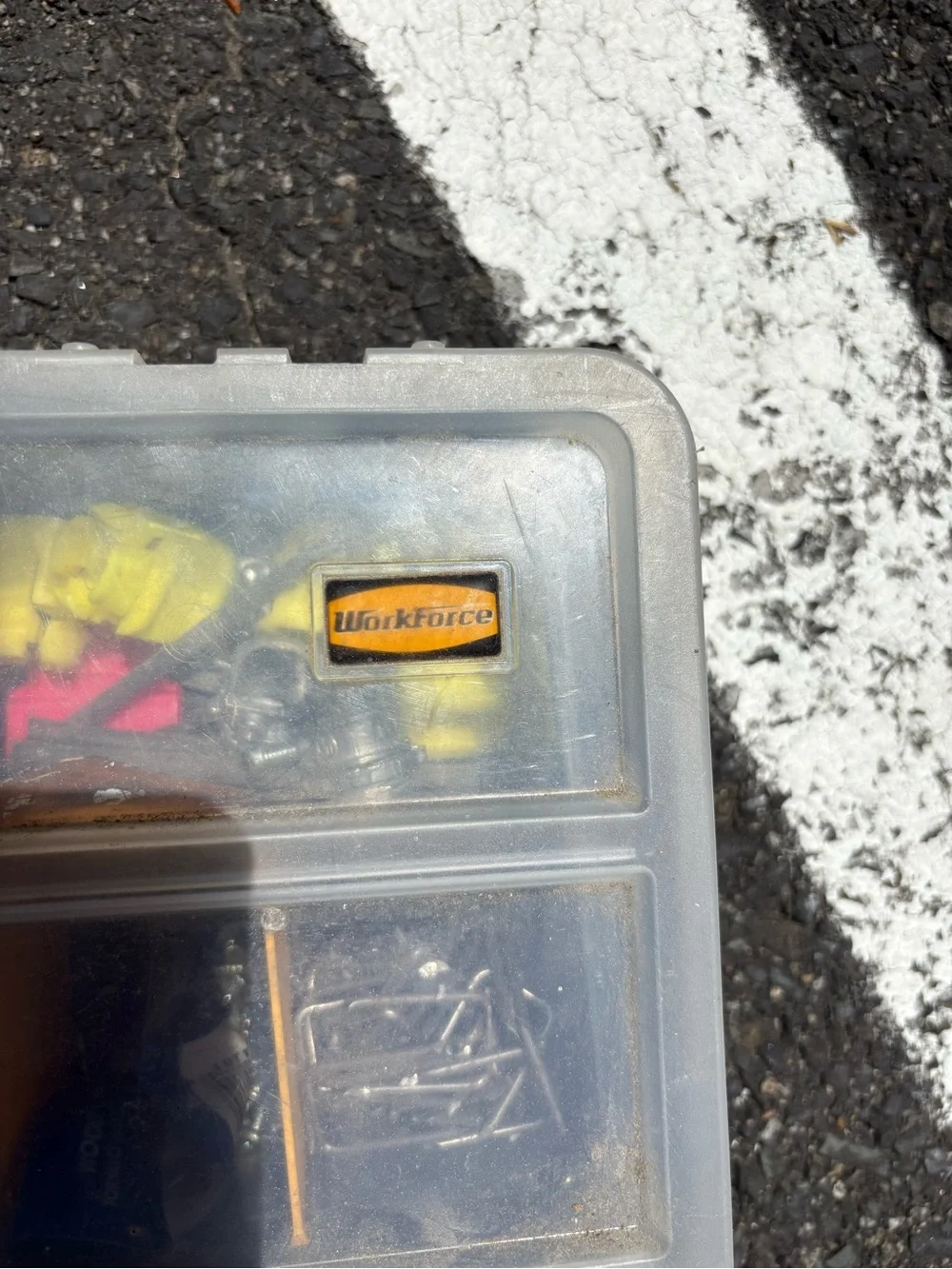 Plastic Compartment Organizer Box with Yellow Accent - Multi-Color